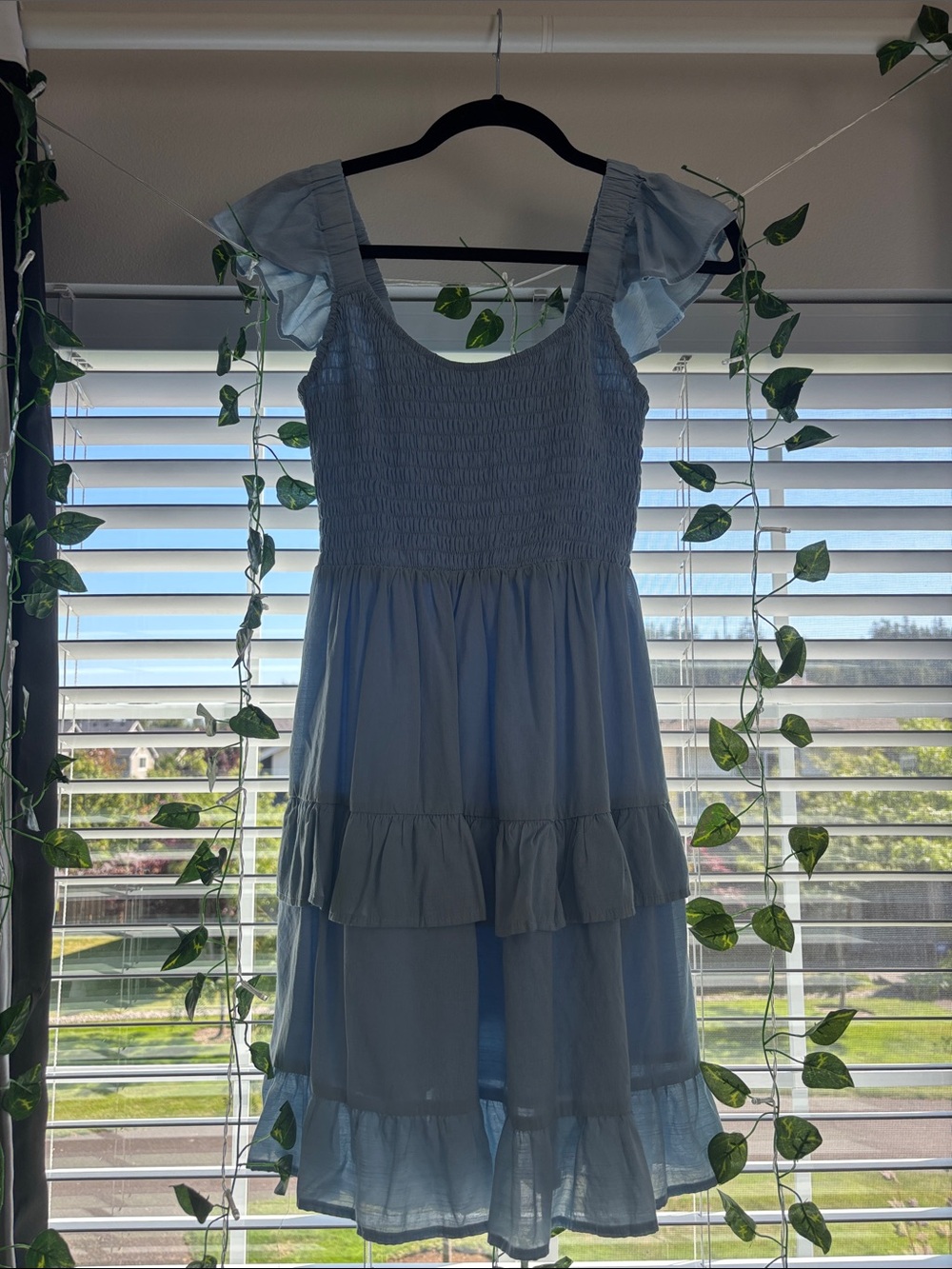 Girls' Light Blue Ruffle Sundress - Picture 1 of 1